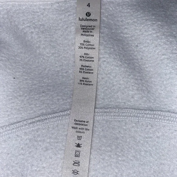 🔥 Lululemon Athletica White Hoodie Size 4 Excellent Condition - Picture 4 of 9